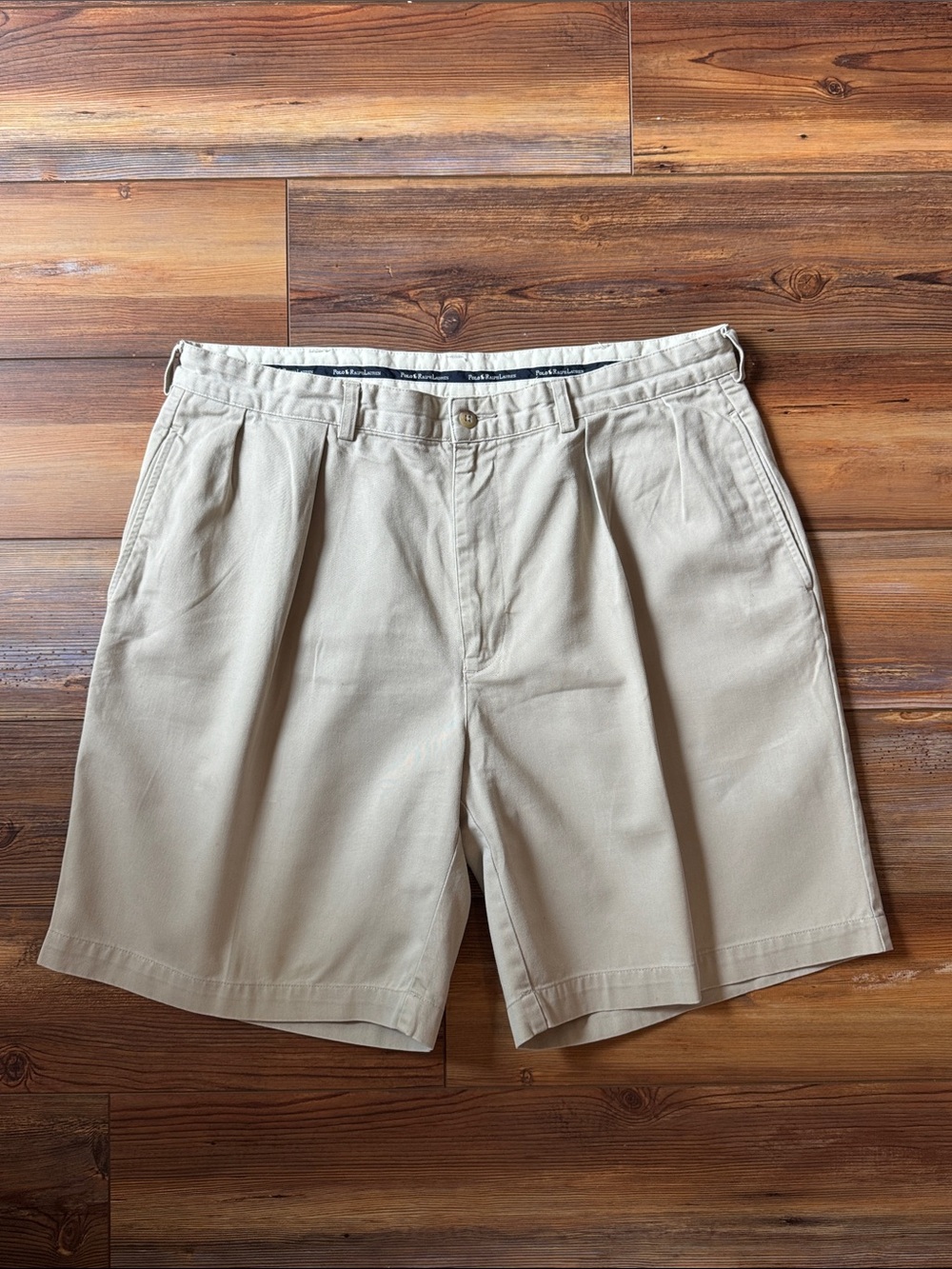 Polo Ralph Lauren Men’s Khaki Shorts Size 38 Classic 100% Cotton - Picture 3 of 3